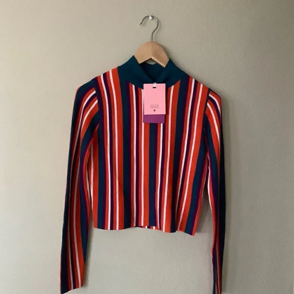 Victor Glemaud x Target Striped Mock Turtleneck Pullover Sweater